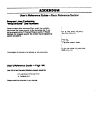 1979 User's Reference Guide Addendum